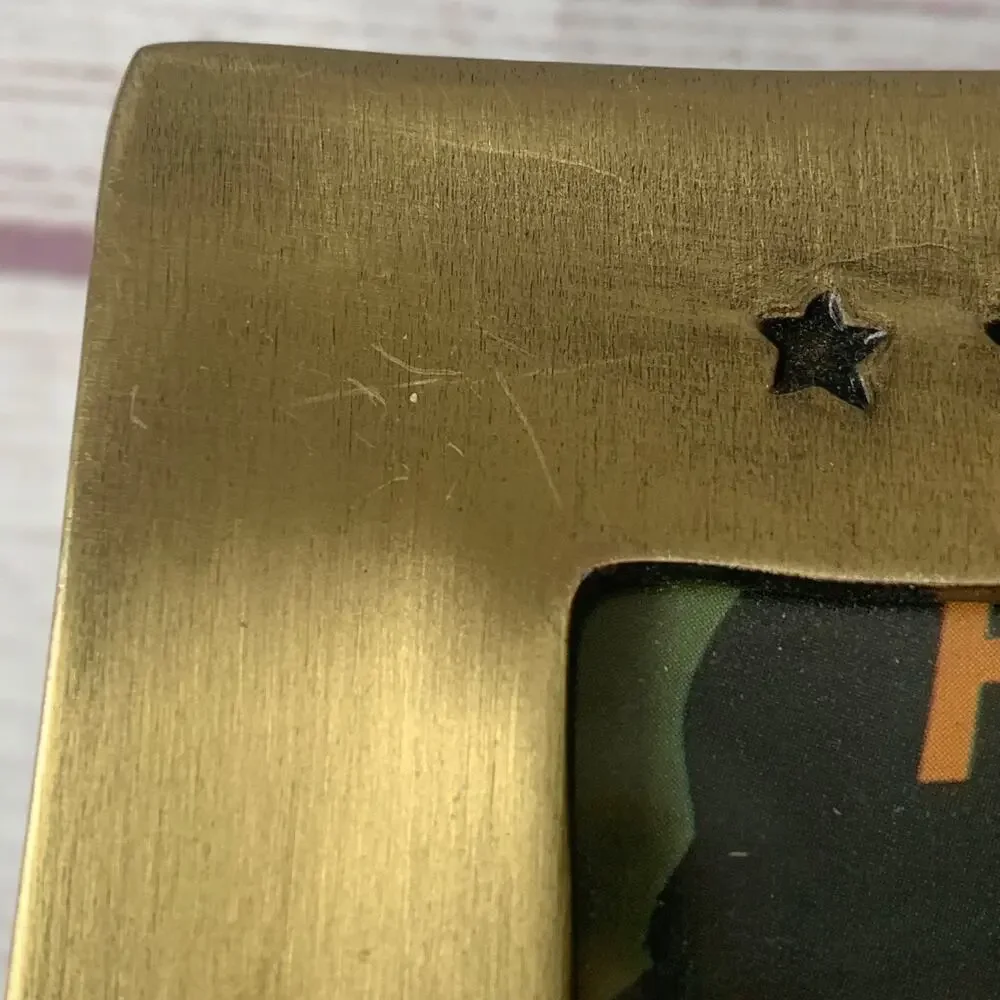 Gold Metal Picture Frames All Star Engraving Small Photo Holder Set of 2